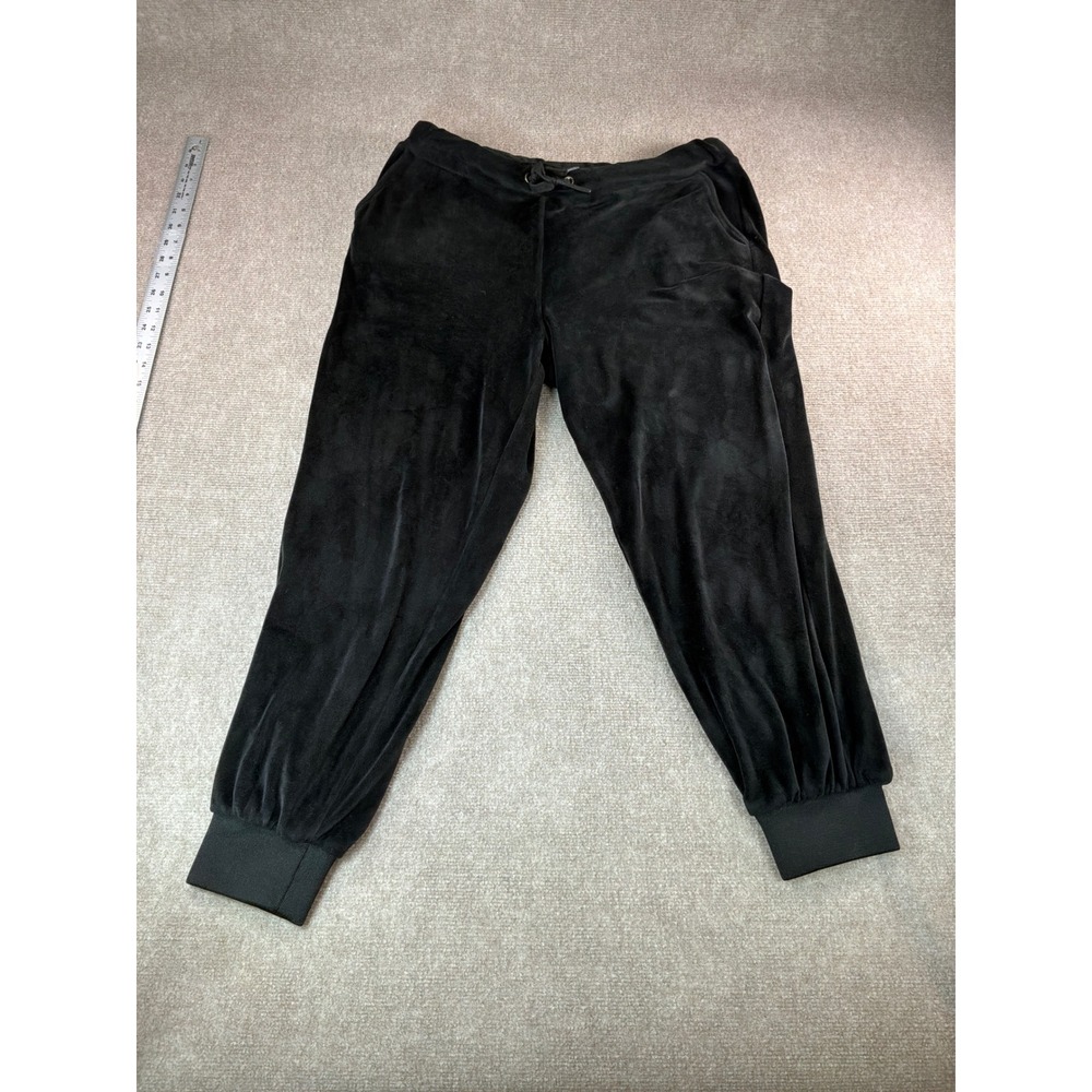 Louis Vuitton Black Velour Jogger Pants XL Drawstring Velvet Sweatpants